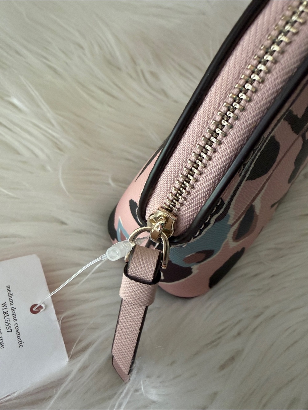 kate spade Pink Floral Dome Makeup Pouch with Gold Logo - Picture 6 of 8